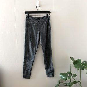 Aventura athletic lounge pants. Black and grey horizontal stripes. Soft.